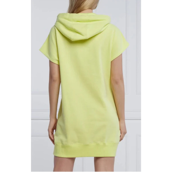 DKNY T-Shirt Hooded Casual T-Shirt Yellow Logo Dress NWT XS X-Small - Picture 4 of 5